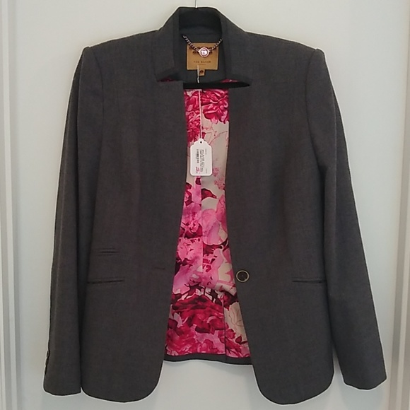 Ted Baker London Jackets & Blazers - Ted Baker grey wool notched collar jacket